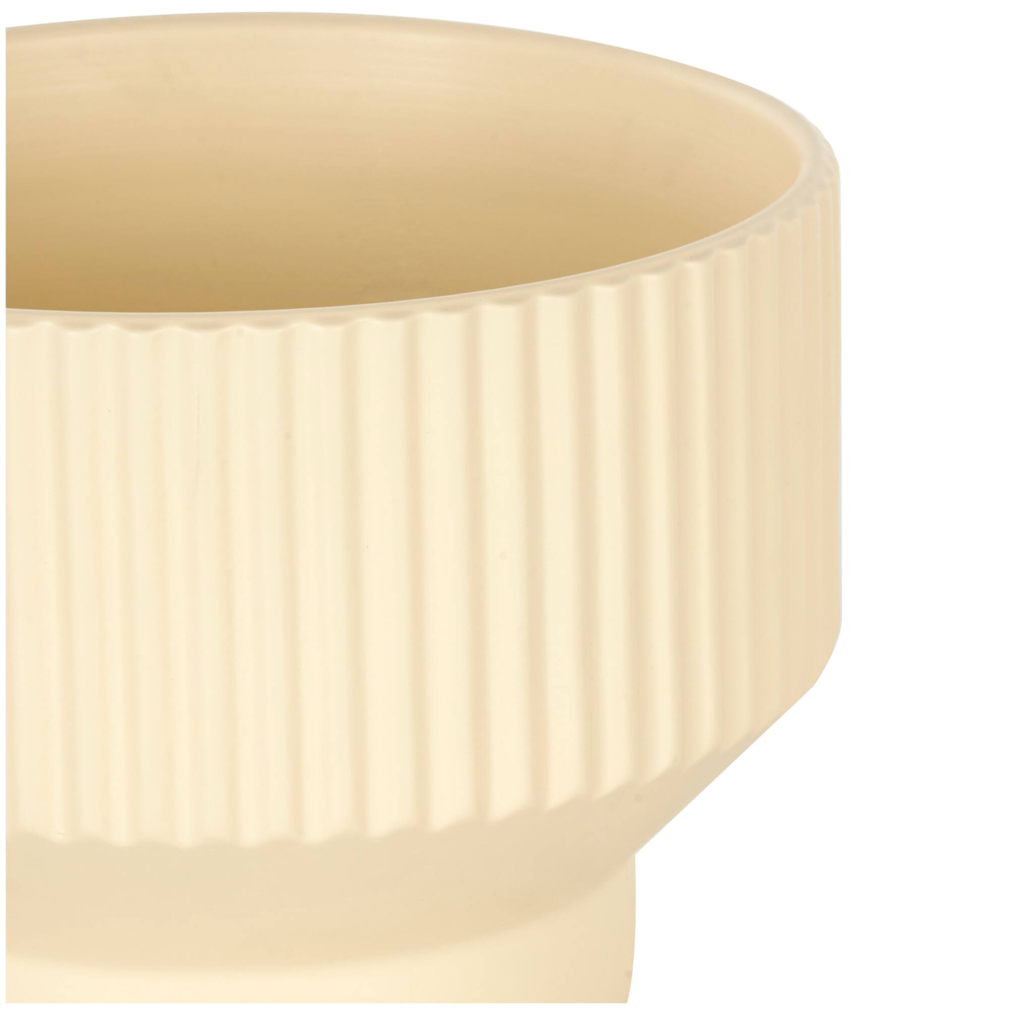 Linear Grooves Wide Ceramic Planter Set